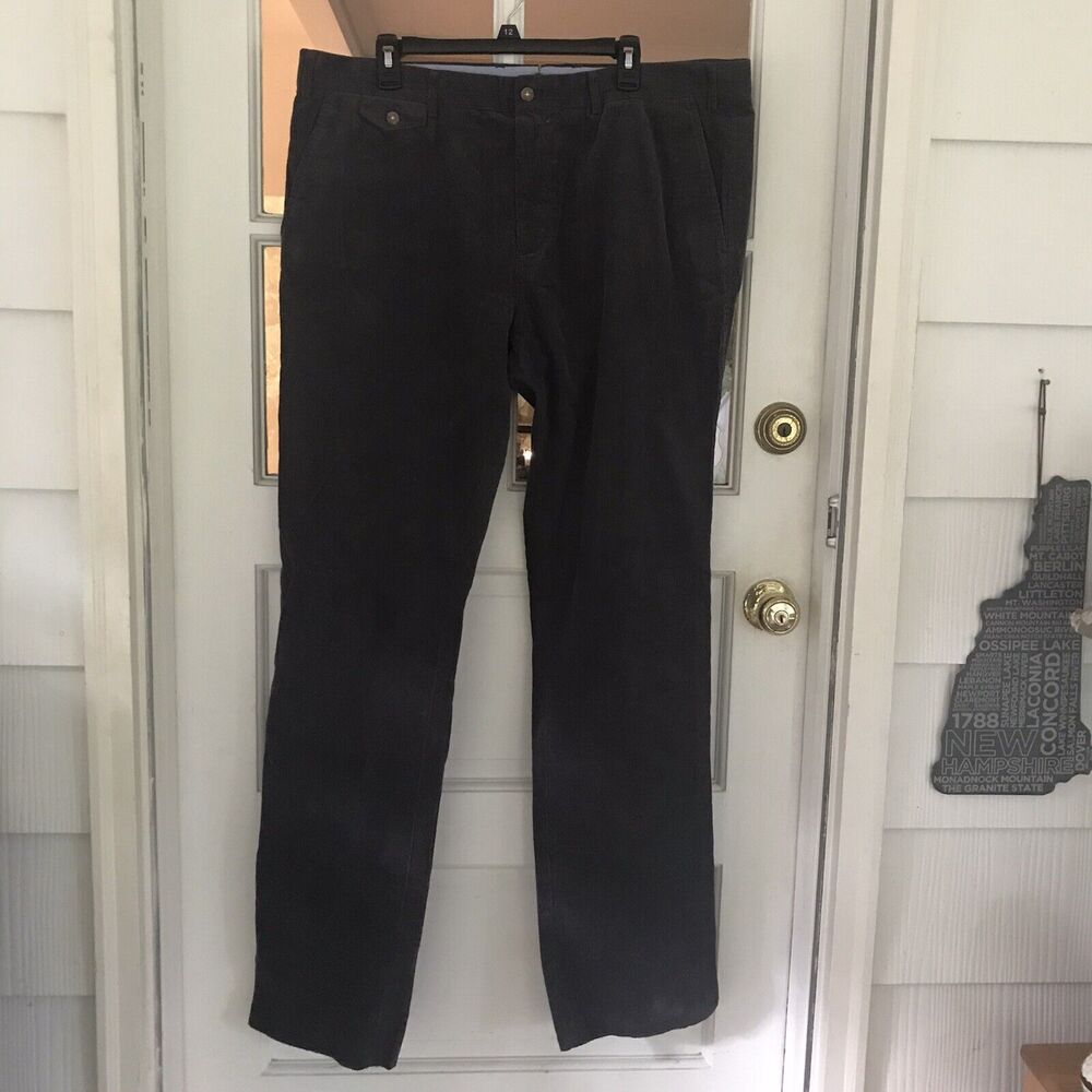 J McLaughlin Corduroy Pants Mens Size 40 Gray 100% Cotton Raw Hem TROUSERS EUC